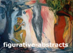 figurative abstracts, oil painting