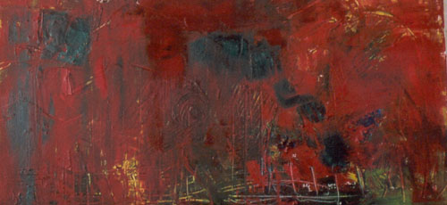 Red-emerges-oil-painting