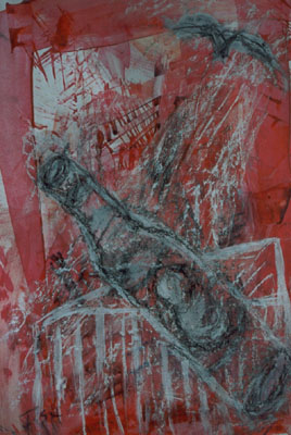 Baby-in-a-Bottle-mixed-media-painting