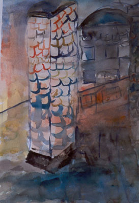 Luminescent-Tower-watercolour-painting