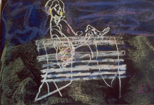 Man-on-Bench-Waterlow-Park-pastel-painting