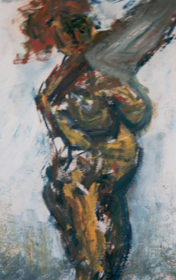 Nude-disrobing-oil-painting
