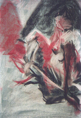 Two-faced-Woman-pastel-painting