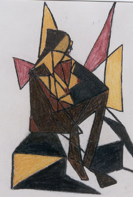 Woman-of-Triangles-pastel-painting
