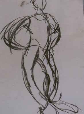 Fashion-Model-in-a-|Curve-charcoal-drawing