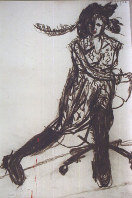 Fashion-Model-with-lipstick-charcoal-drawing