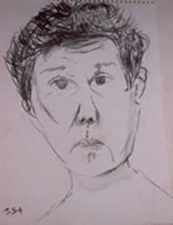 First Self-Portrait-charcoal-drawing