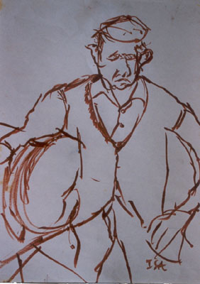 Man-in-Andalucia-winery-ink-drawing