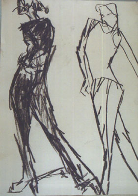 Two-Fashion-Models-charcoal-drawing