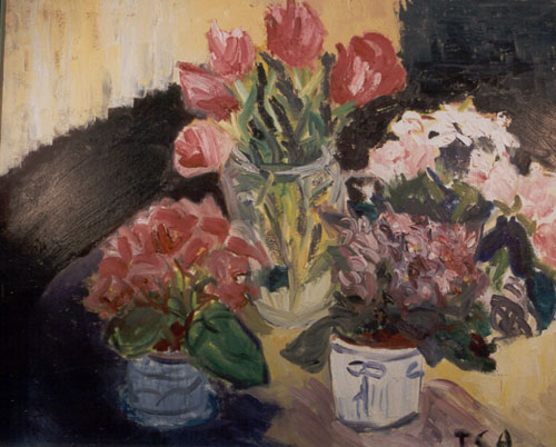 Plants-&-Tulips-oil-painting