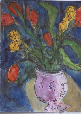 Red-Tulips-Watercolour-painting