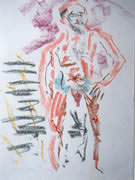 Multi-coloured-Man-pastel-painting