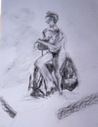 Nude-charcoal-Looking-backwards-drawing
