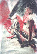 Two-faced-Woman-pastel-painting