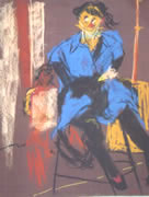 Fashion-model-in-blue-pastel-painting