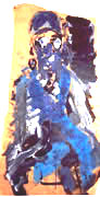 Woman-in-Blue-on-Brown-Paper-watercolour-painting