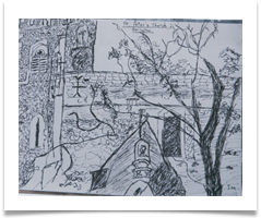 Bennington Lordship :: Pen on  Paper (Framed) :: 16" x 18" ::  95