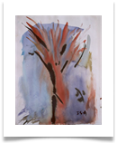Dancing Tree :: Watercolour & Ink on Paper (Mounted) :: 20" x 18" ::  515