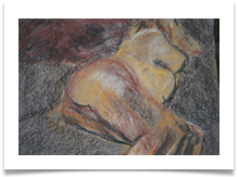 Large Sepia Woman :: Chalk Pastel (Mounted) :: 30"x26" ::  395