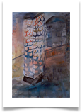 Luminescent Tower :: Watercolour on Paper (Mounted) :; 28" x24" ::  340