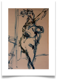 Nude Posing :: Oil on Paper :: 28"x22" ::  340