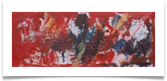 Red Long Abstract :: Oil on Canvas :: 36" x 18" ::  1,565