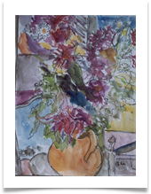 Watercolour Flower Arrangement :: Watercolour on Paper (Mounted) :: 20" x 22" :: SOLD