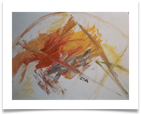 Yellow Abstract Splash :: Oil on Canvas :: 36" x 30" ::  1,215